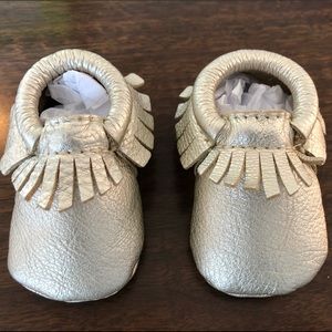 Freshly Picked Platinum Moccasins Size 1